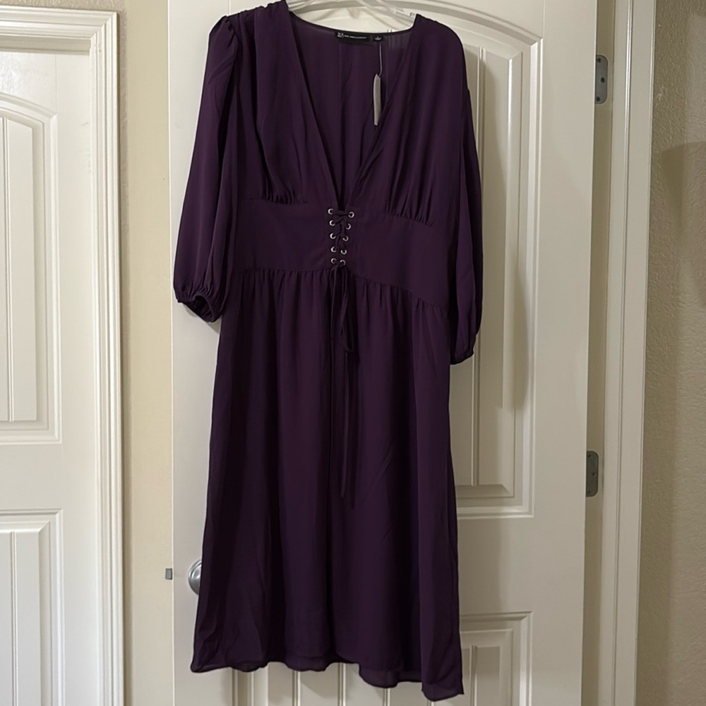 NWT New York and Co. purple duster dress size large